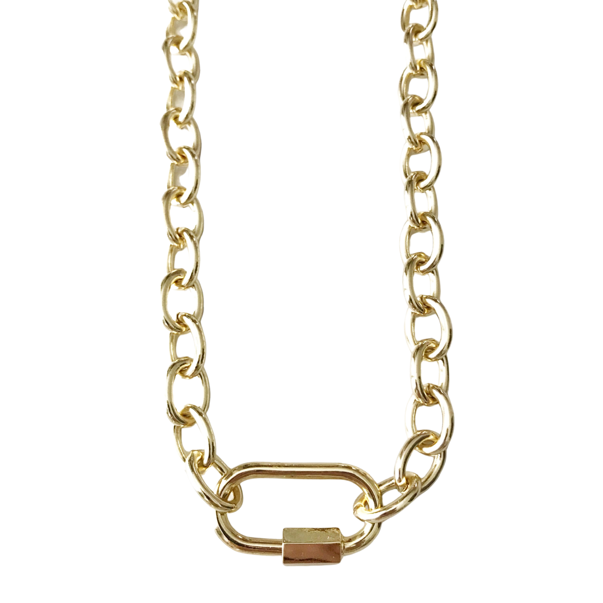 Gold Market Necklace King and Carabiner – Chunky