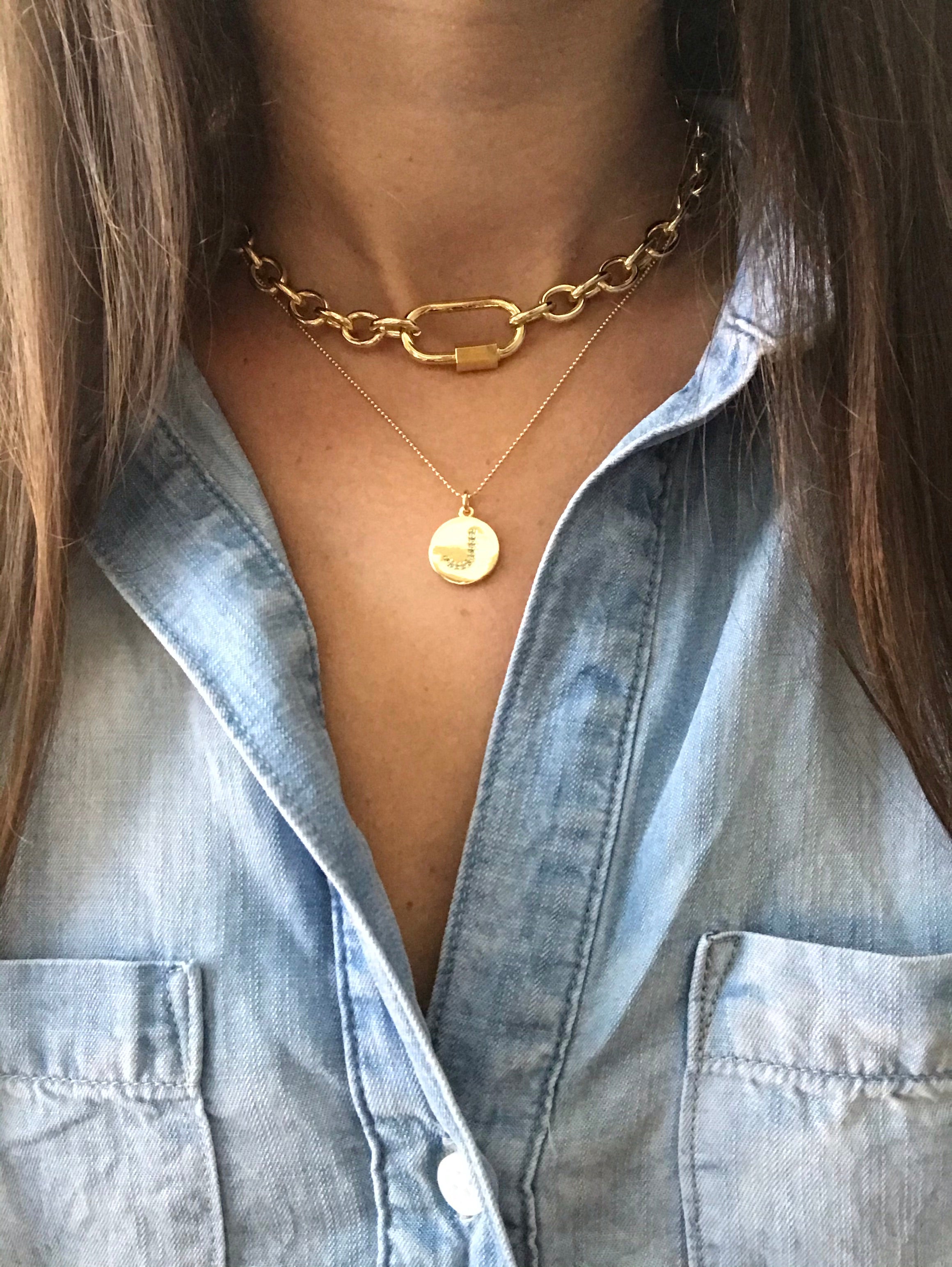 Chunky Gold Carabiner Necklace